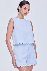 Check Puffed Tank Top