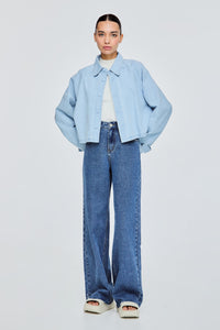 Raglan Sleeve Denim Top