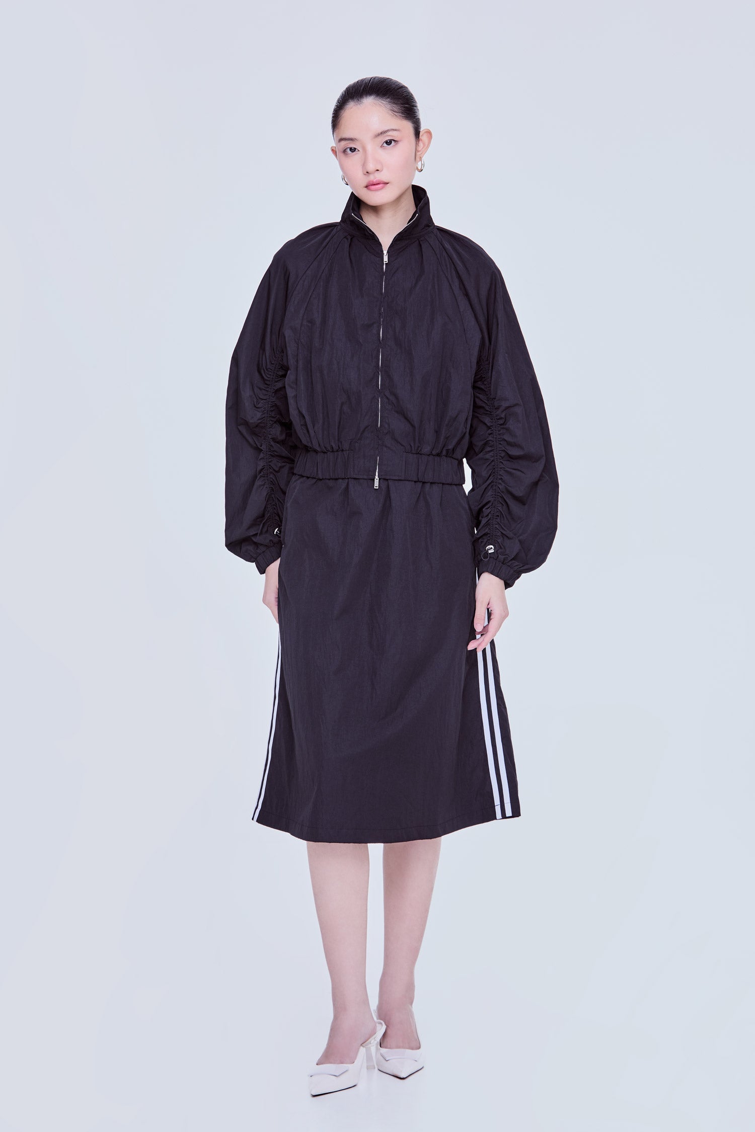 High-Neck Scrunched Jacket