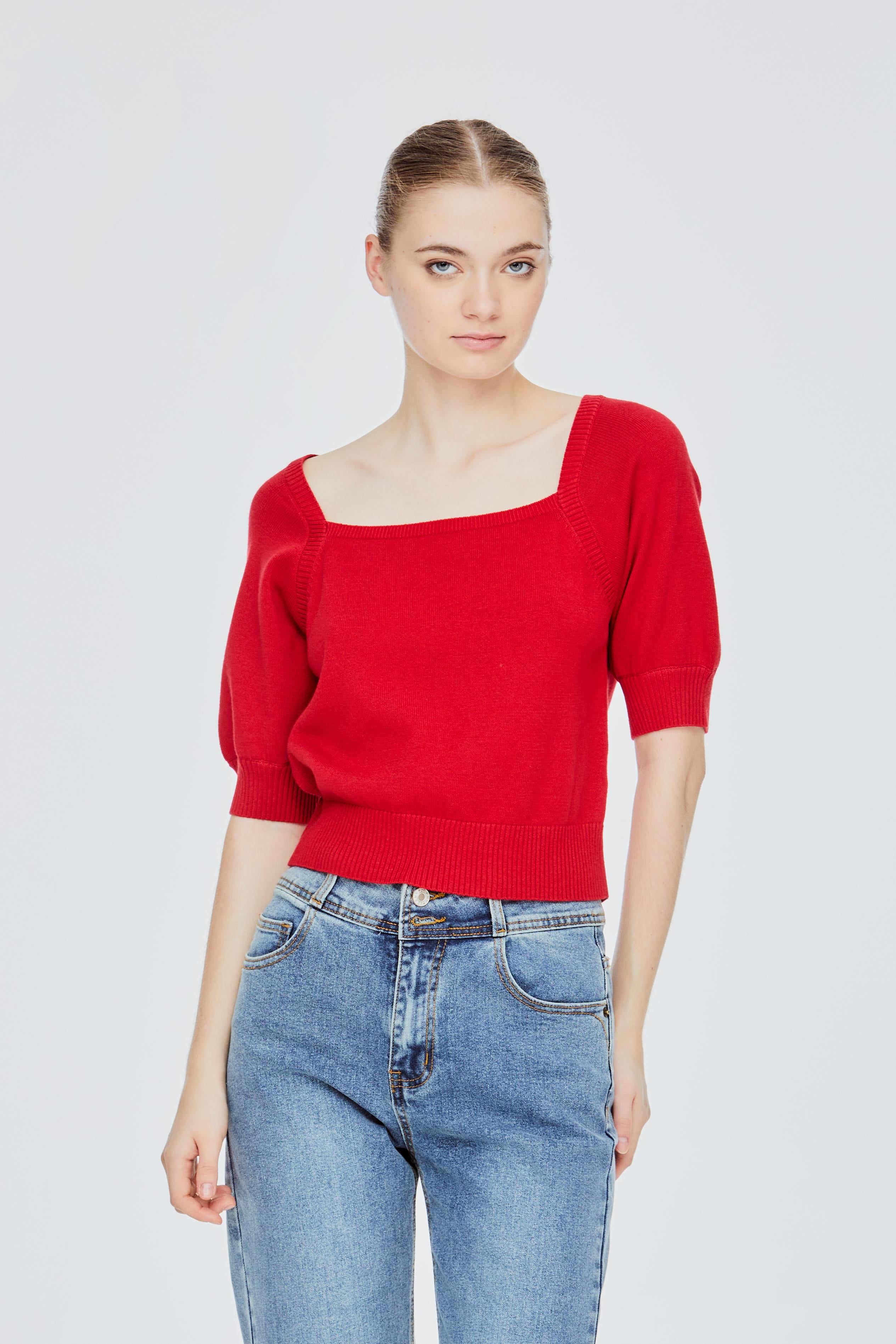 Knitted Raglan Blouse