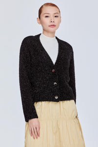 Fuzzy Glitz V-Neck Cardigan