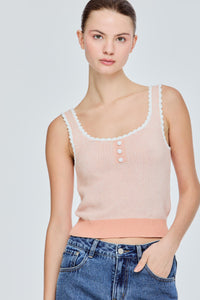 Scalloped Trim Knit Top