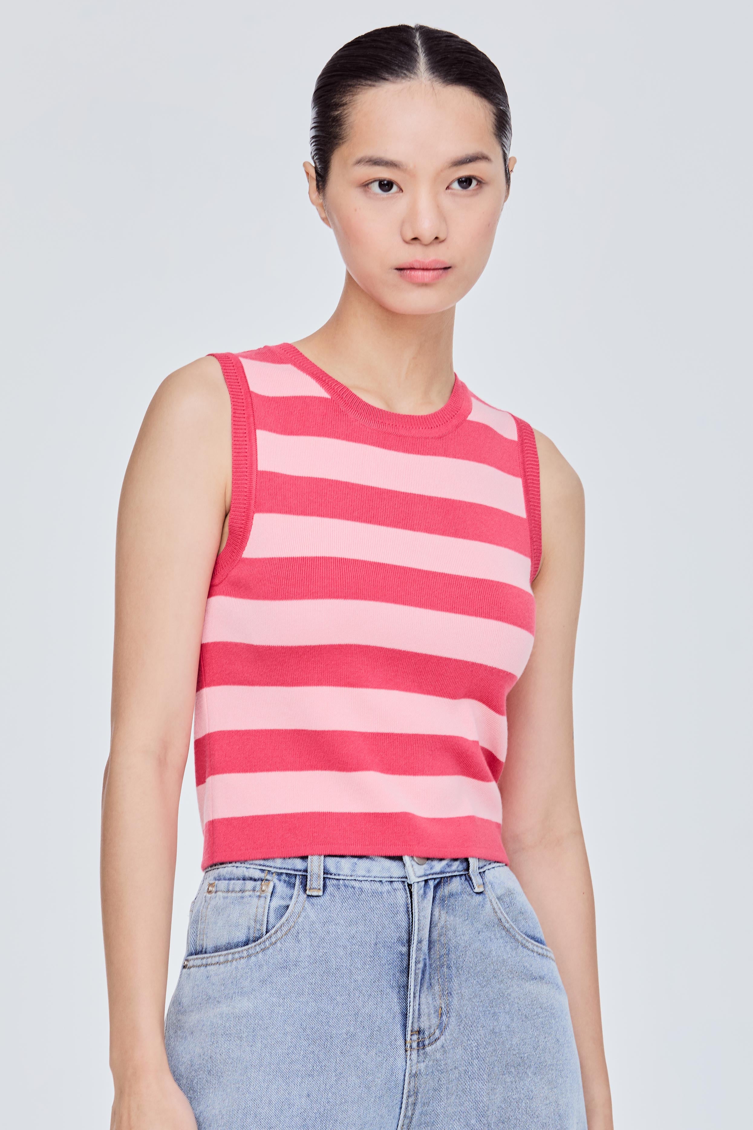 Contrast Stripes Knit Top