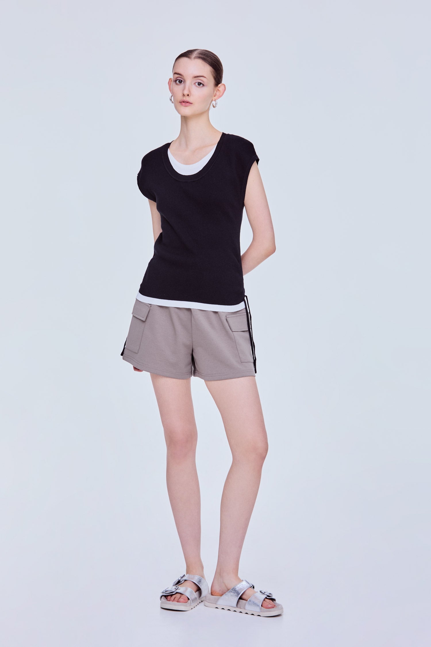 Layered Adjustable Knit Top