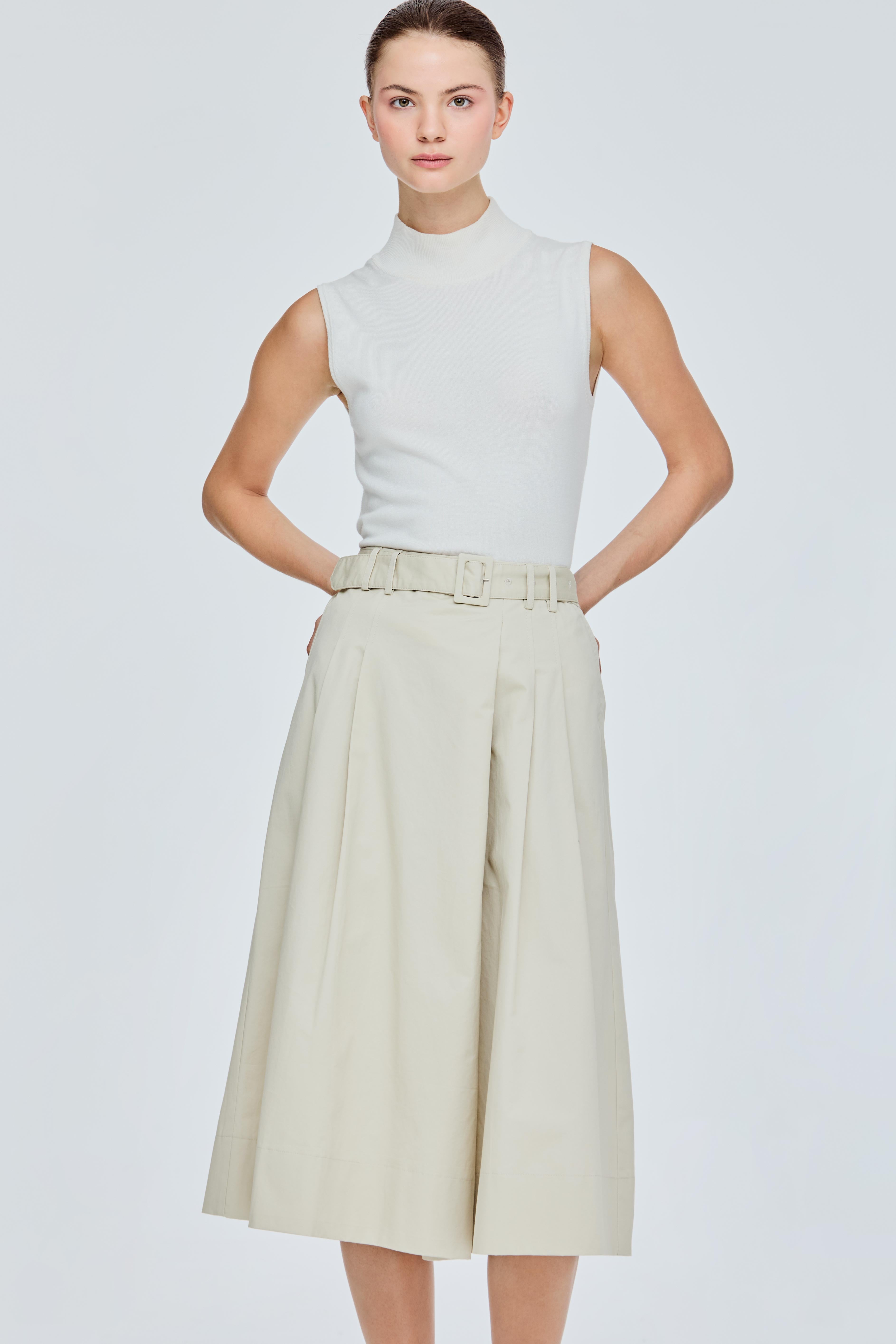 Belted Pleated Culottes