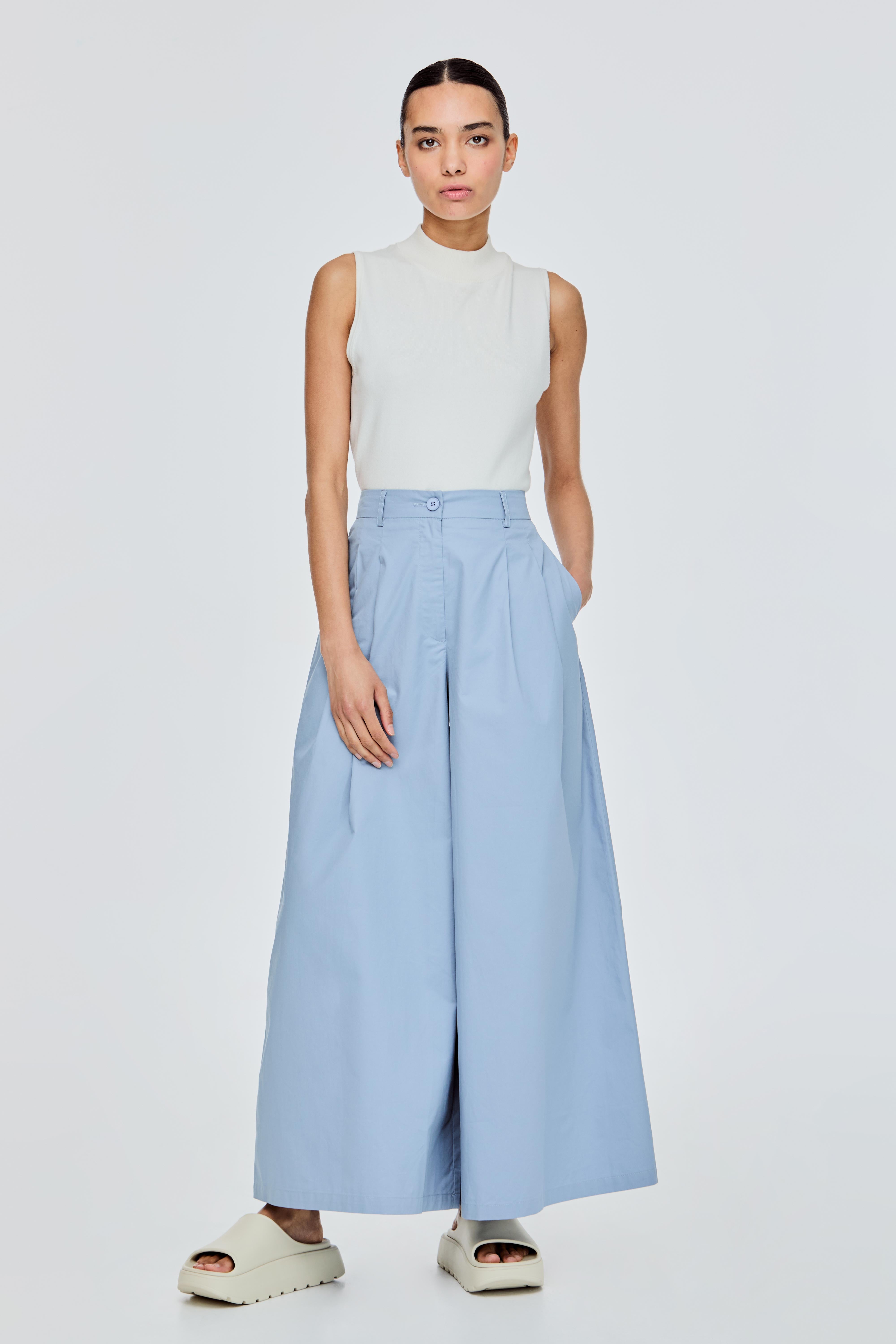 Double Pleated Wide Leg Trousers