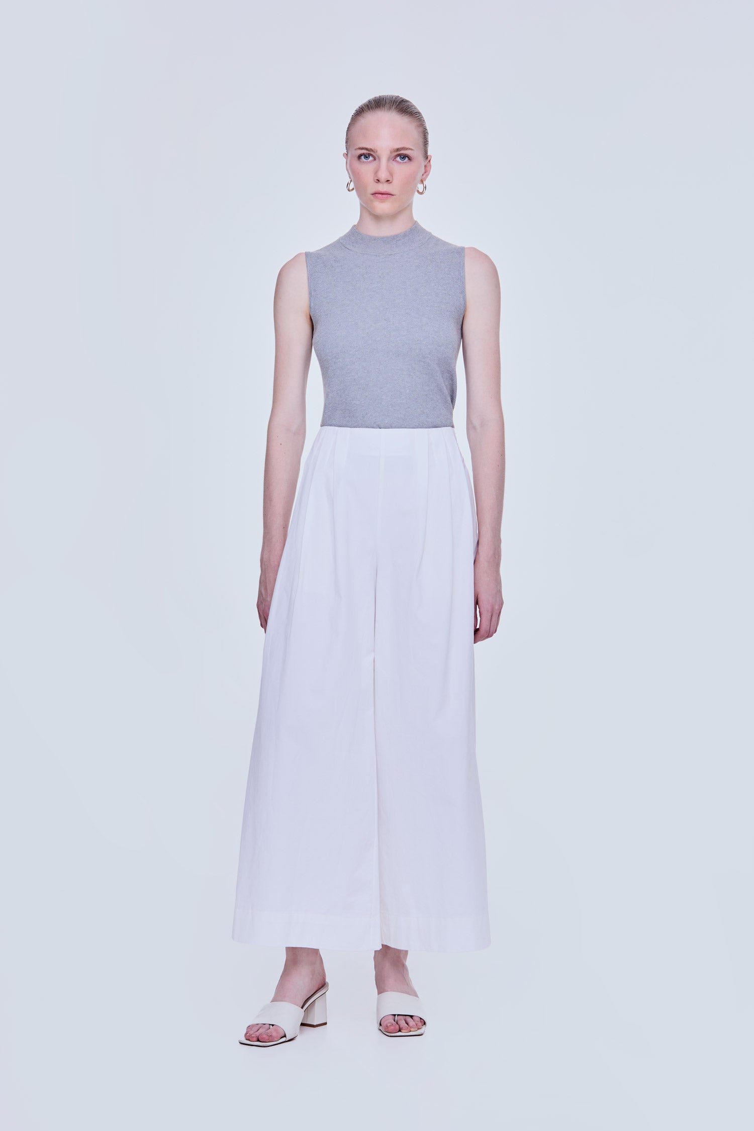 Pleated Flare Pants