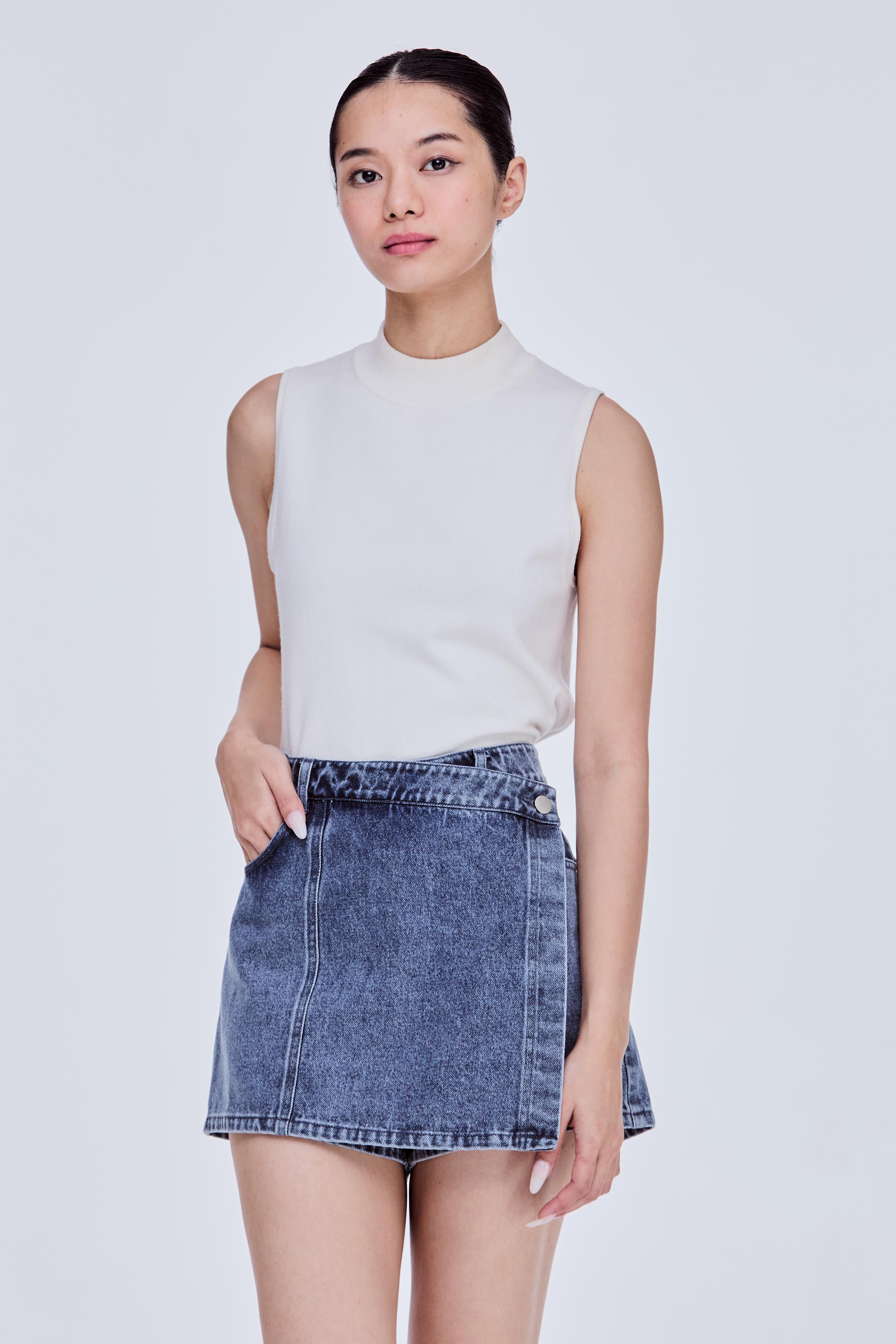 Crossover Denim Skort