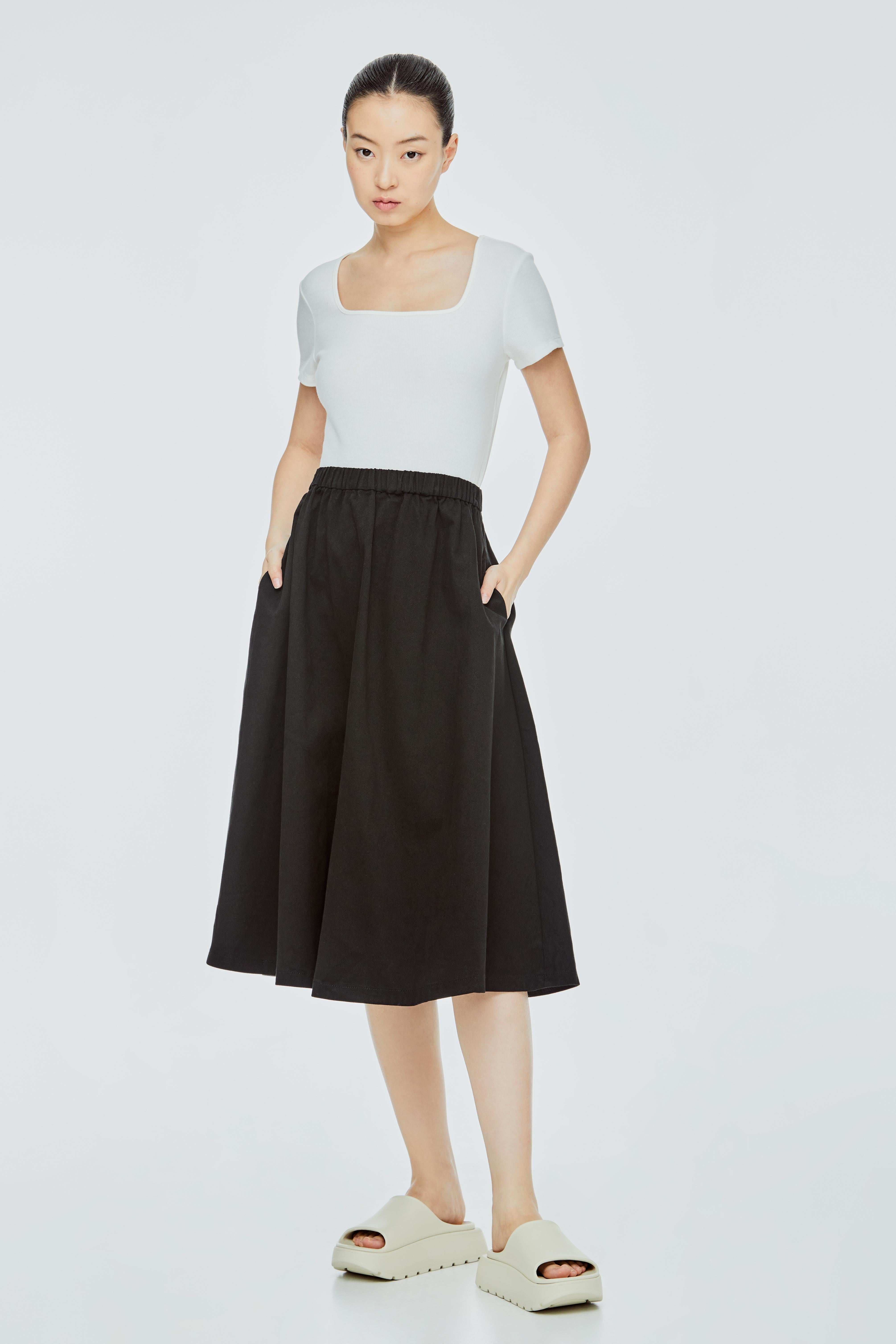 Elasticated Midi Flare Skirt
