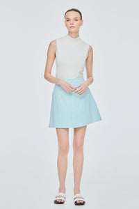 A-Line Decorative Front Button Skirt