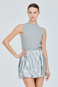 Mini Silver Bubble Skirt