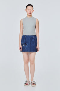 Cargo Mini Denim Skirt