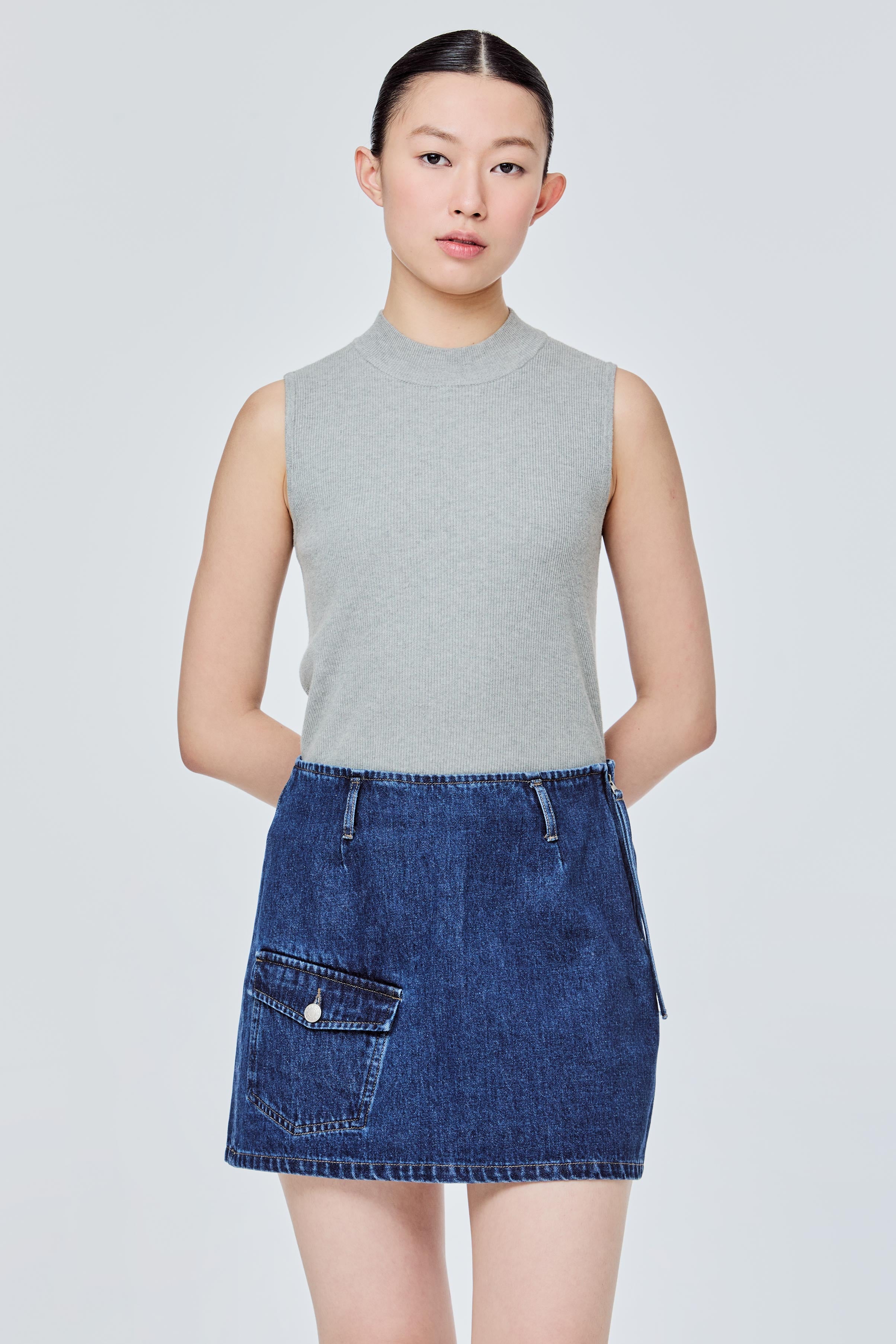 Cargo Mini Denim Skirt