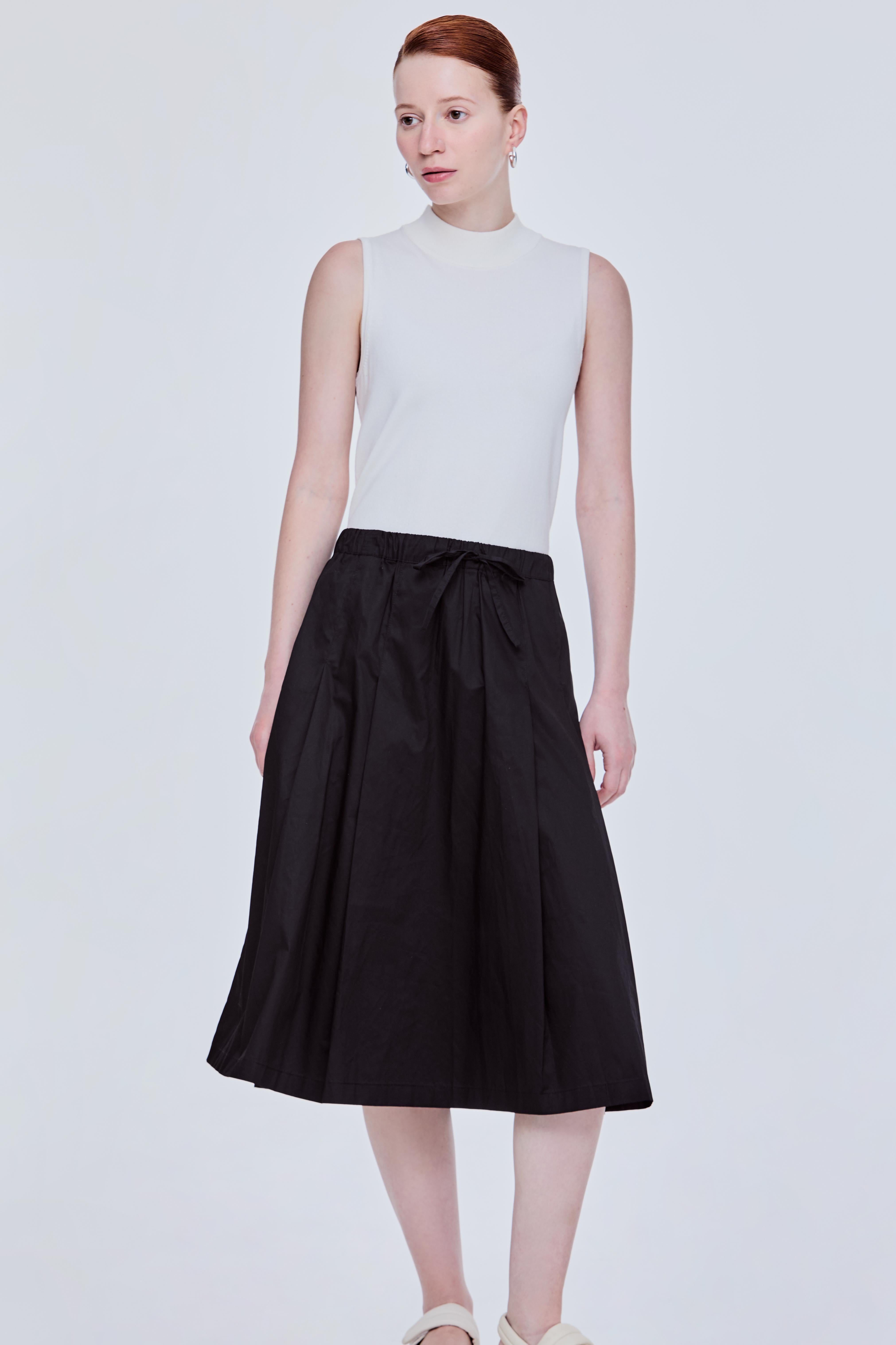 Gathered Maxi Flare Skirt
