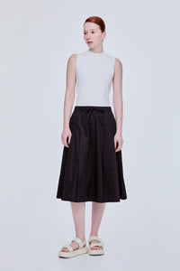Gathered Maxi Flare Skirt