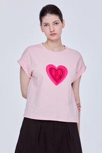 Graphic Heart Shape Tee