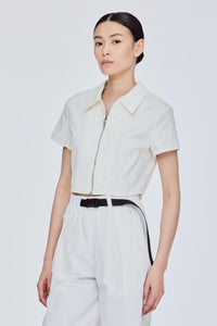 Cropped Lapel Shirt