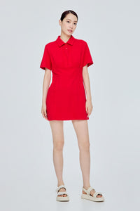 Gathered Waistline Mini Jersey Dress