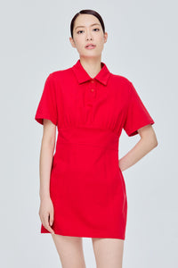 Gathered Waistline Mini Jersey Dress