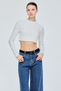 Rib Mock Neck Crop Top