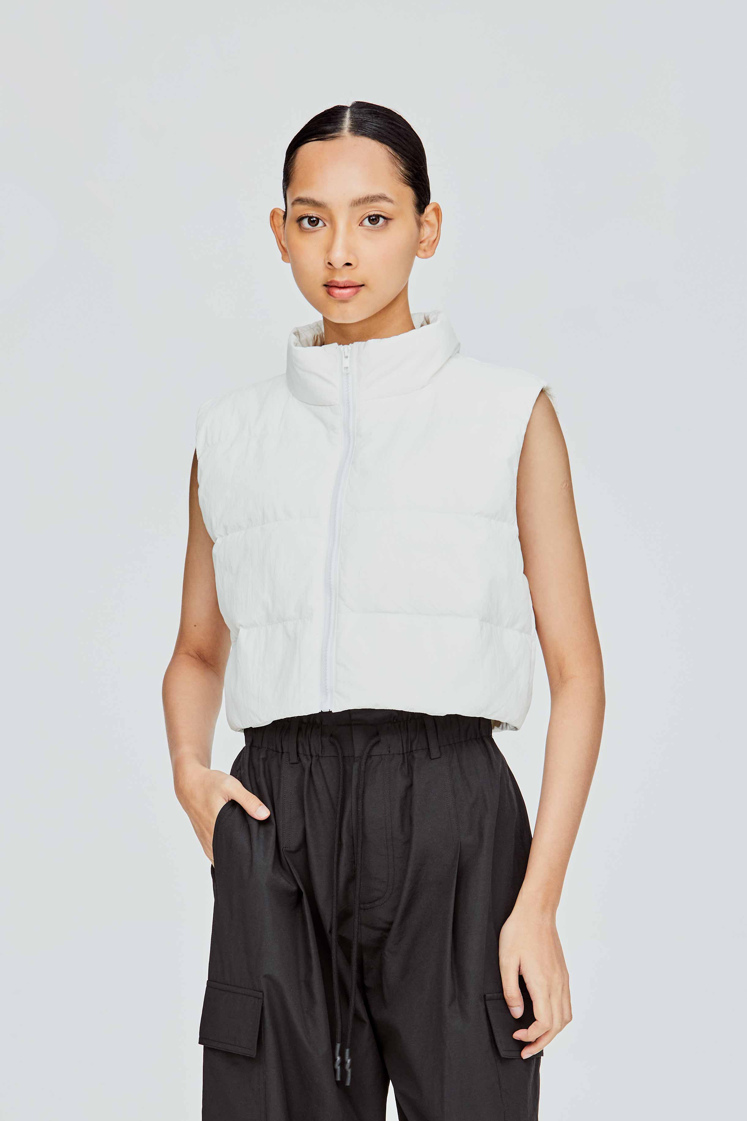 Padded Cropped Vest Puffer