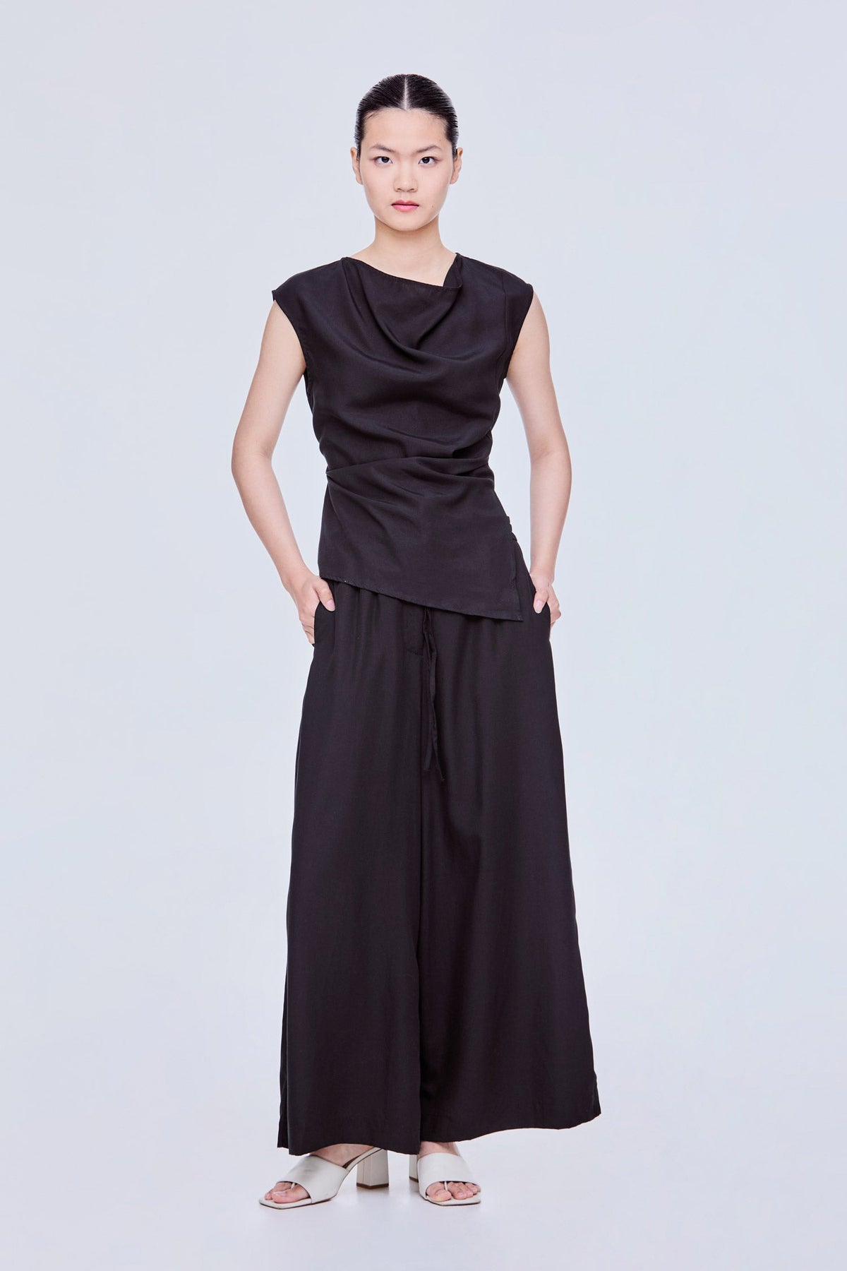 Asymmetrical Cowl Neck Top