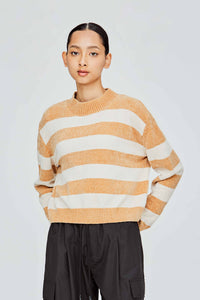 Long Sleeve Stripes Knitted Top