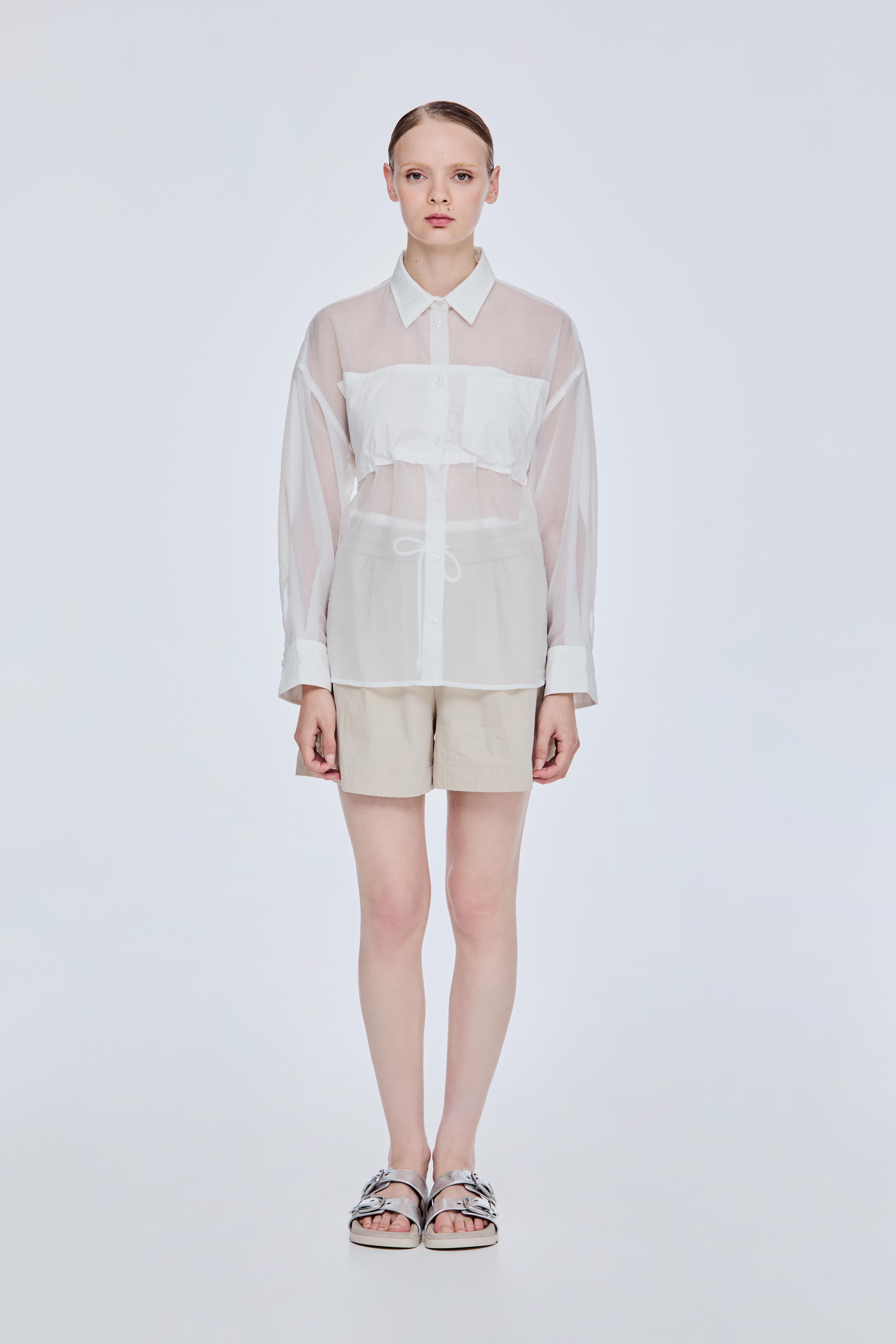 Sheer Button-Up Shirt