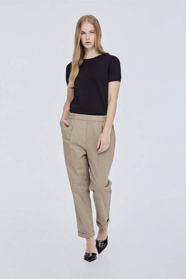 Elasticised Tapered Trousers