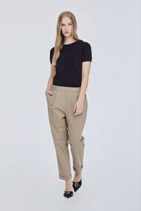 Elasticised Tapered Trousers
