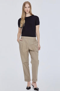 Elasticised Tapered Trousers