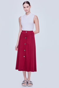 Button A-Line Skirt