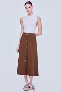Button A-Line Skirt