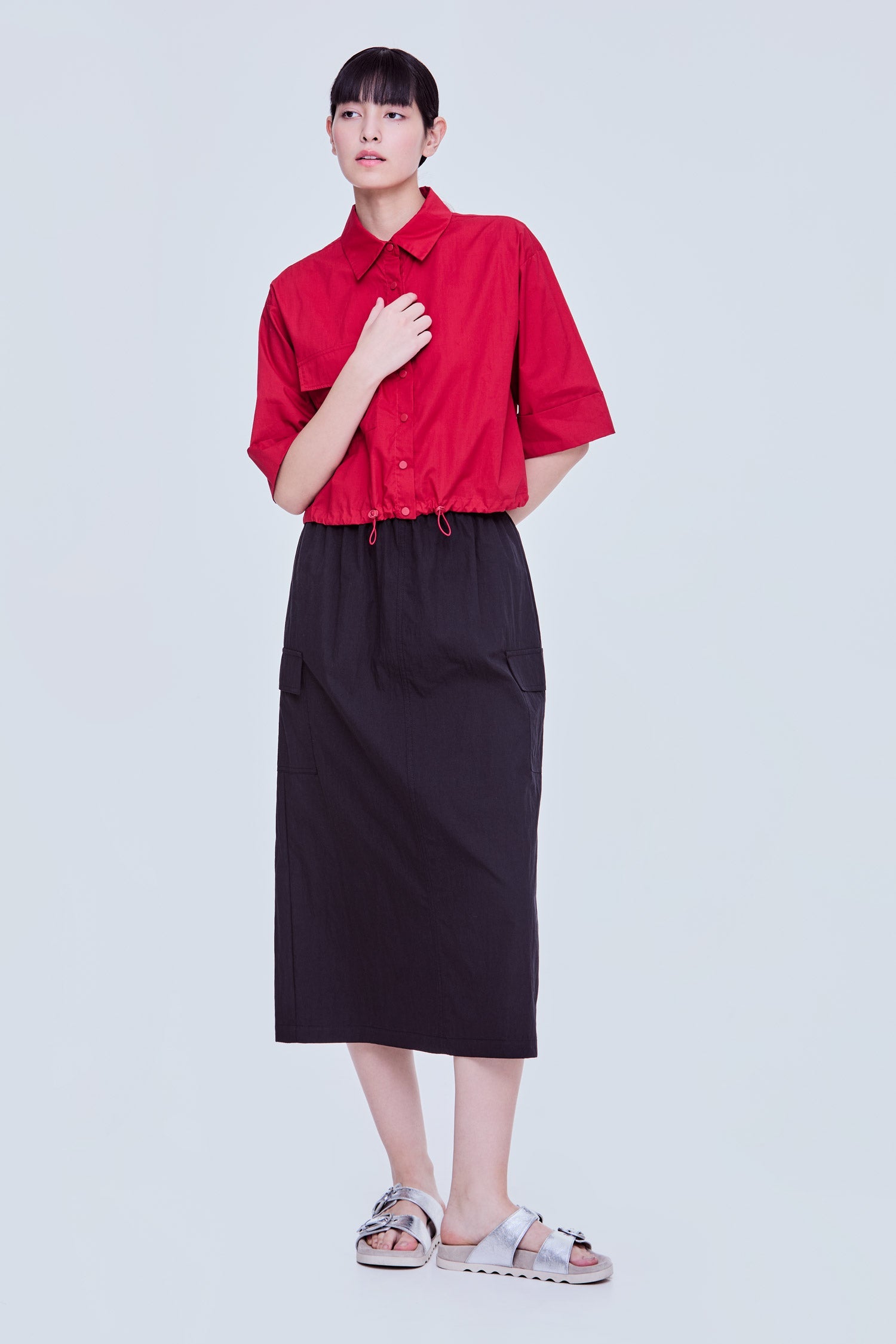 Scrunched Buttondown Top