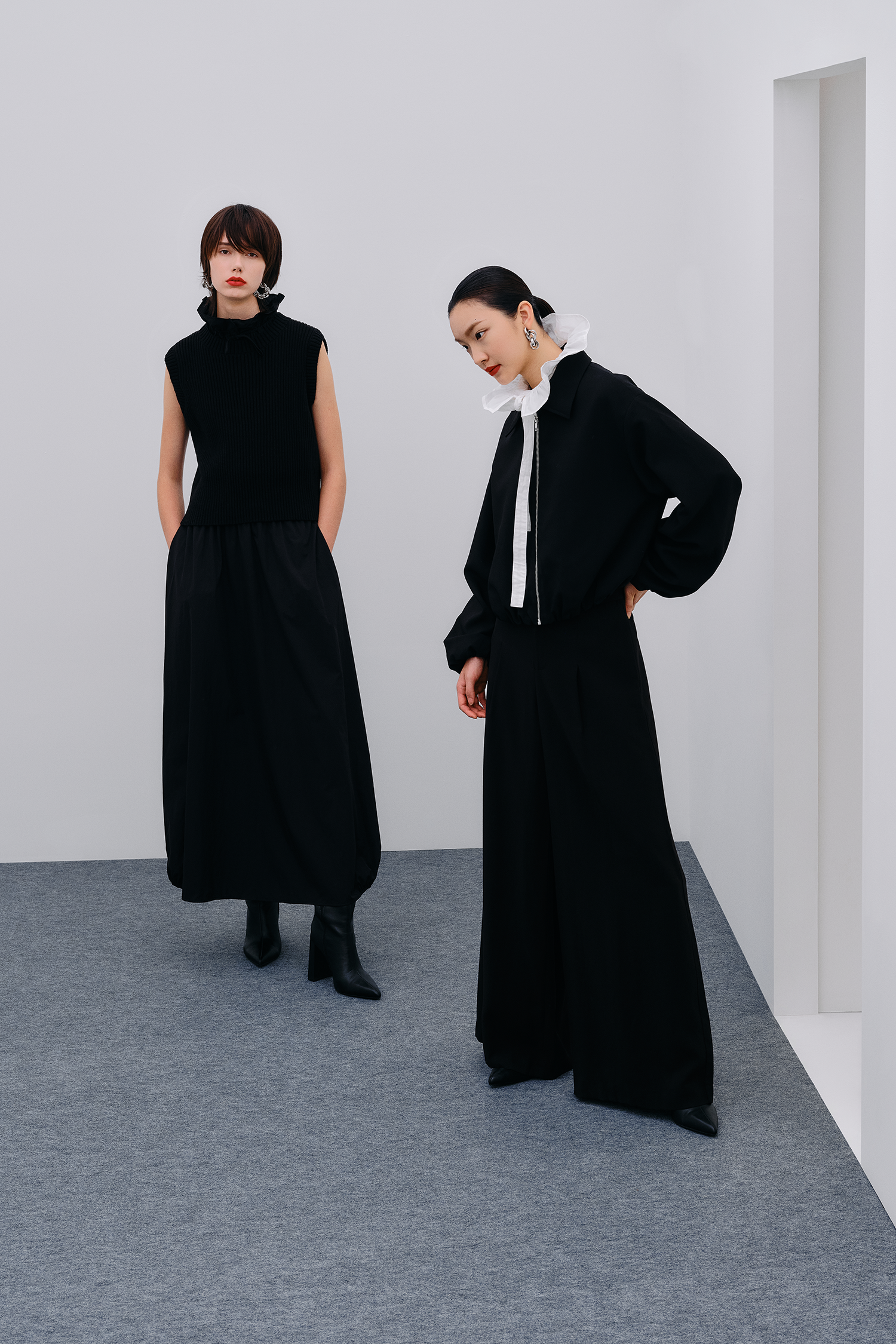 Ruffled Neck Sleeveless Blouse