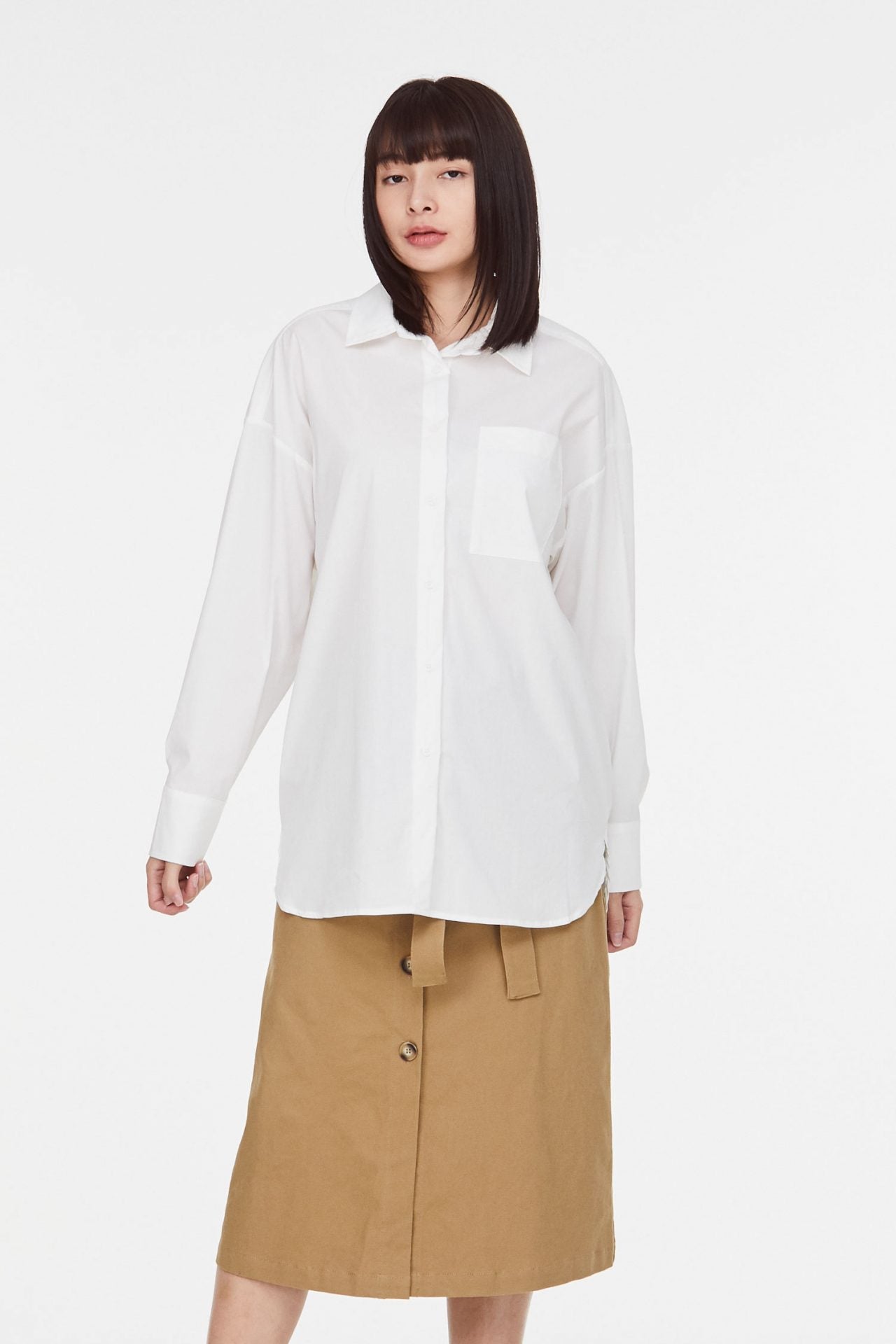 10001 COLLARED BUTTOM DOWN BLOUSE CREAM