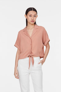 10025 BLUSH KNOTTED BLOUSE