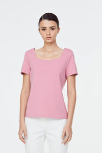 10097 THULIAN PINK SQUARE NECK BLOUSE