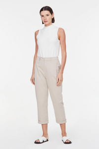 10106 BEIGE PLEATED STRAIGHT CUT TROUSERS