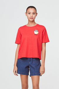 10320 RED BOXY CUT GRAPHIC TEE