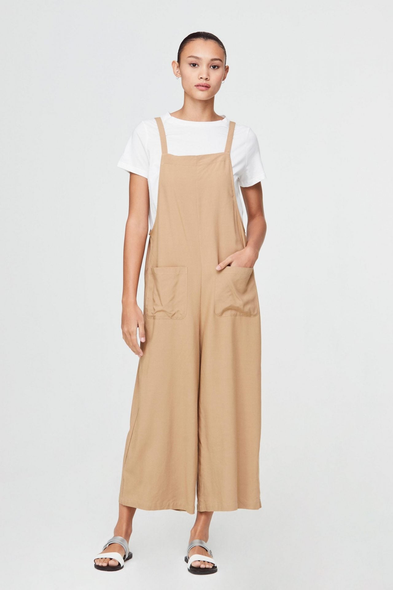 10380 LIGHT BROWN SQUARE NECK DUNGAREE