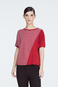 10601 MAROON STRIPED TOP