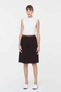 10671 Black Midi A-Line Skirt