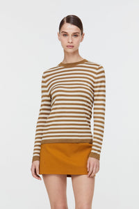 10816 OLIVE STRIPES ONLINE EXCLUSIVE CREW SWEATER