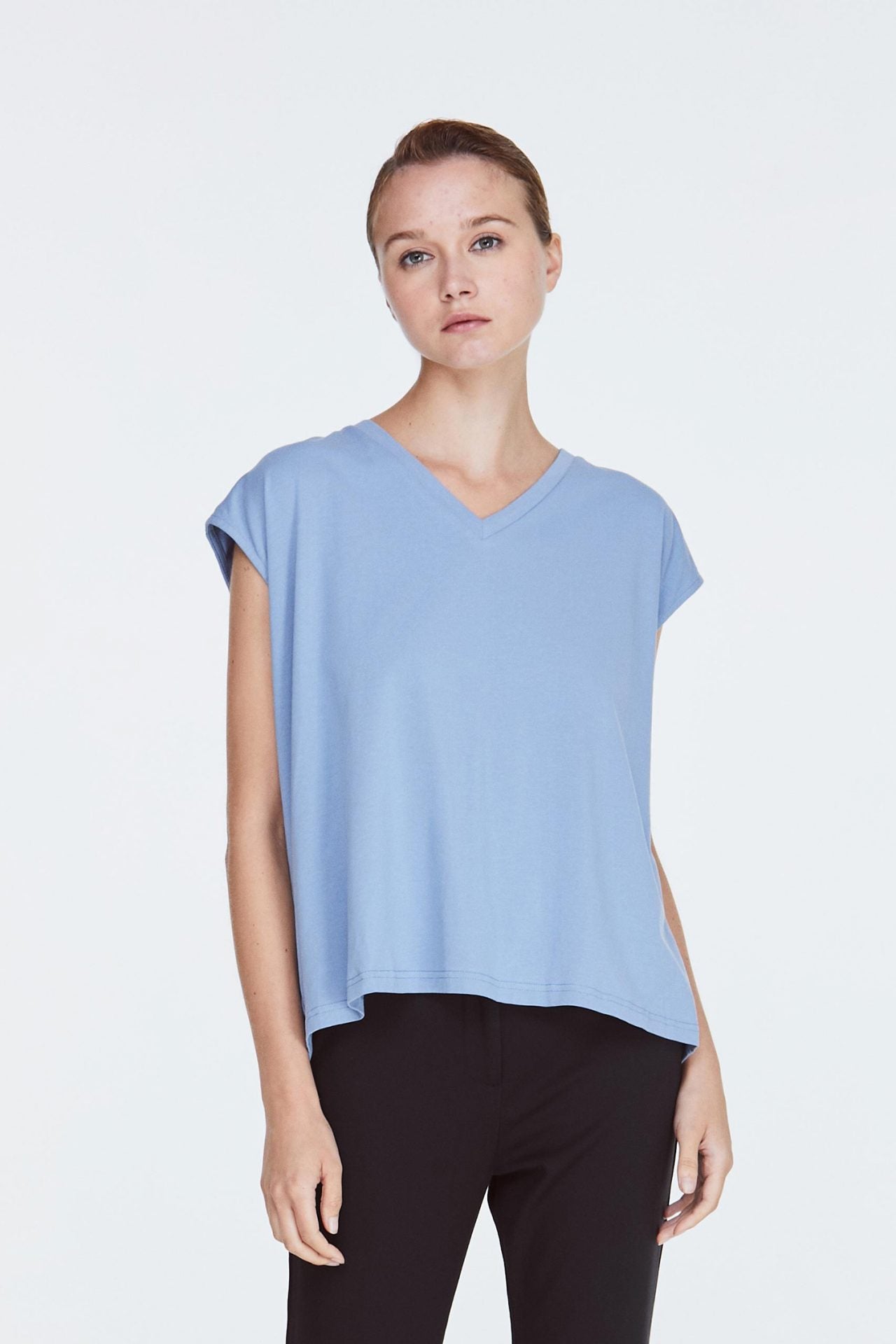 10850 GREY BLUE RELAXED MAGYAR TEE BLOUSE 1