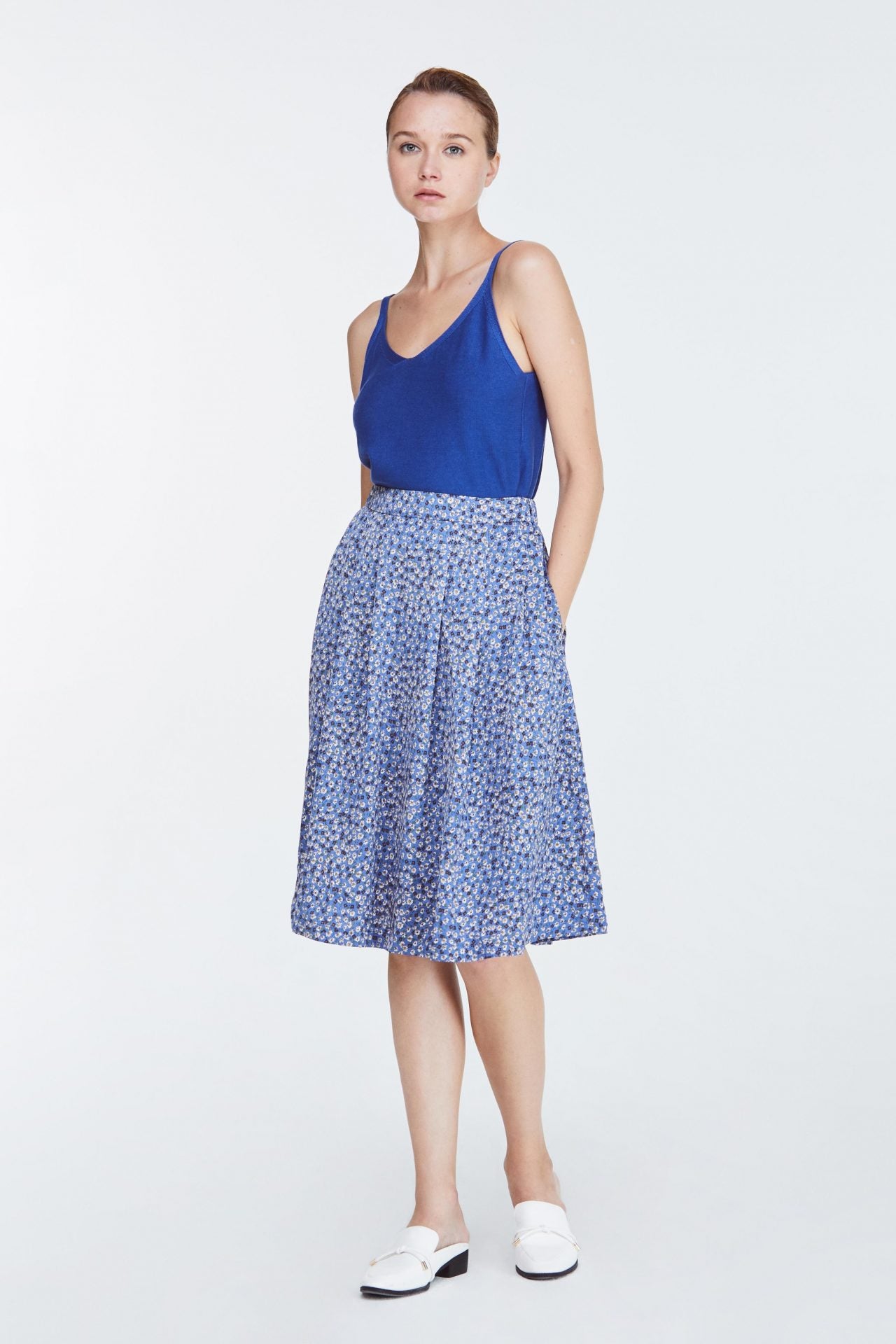 10874 SAPPHIRE PRINTED A-LINE FLARE SKIRT