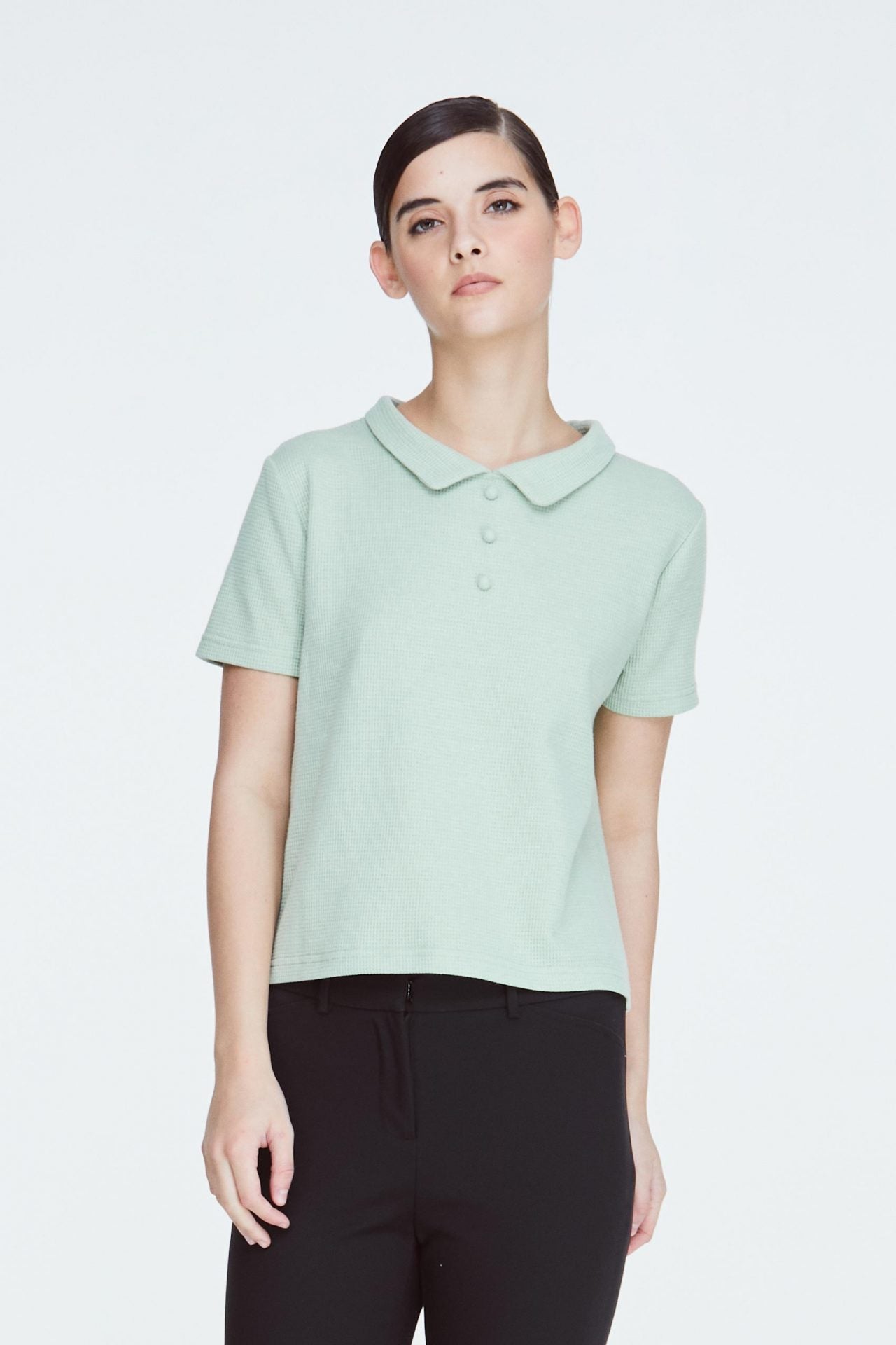 10939 MINT COLLARED TOP