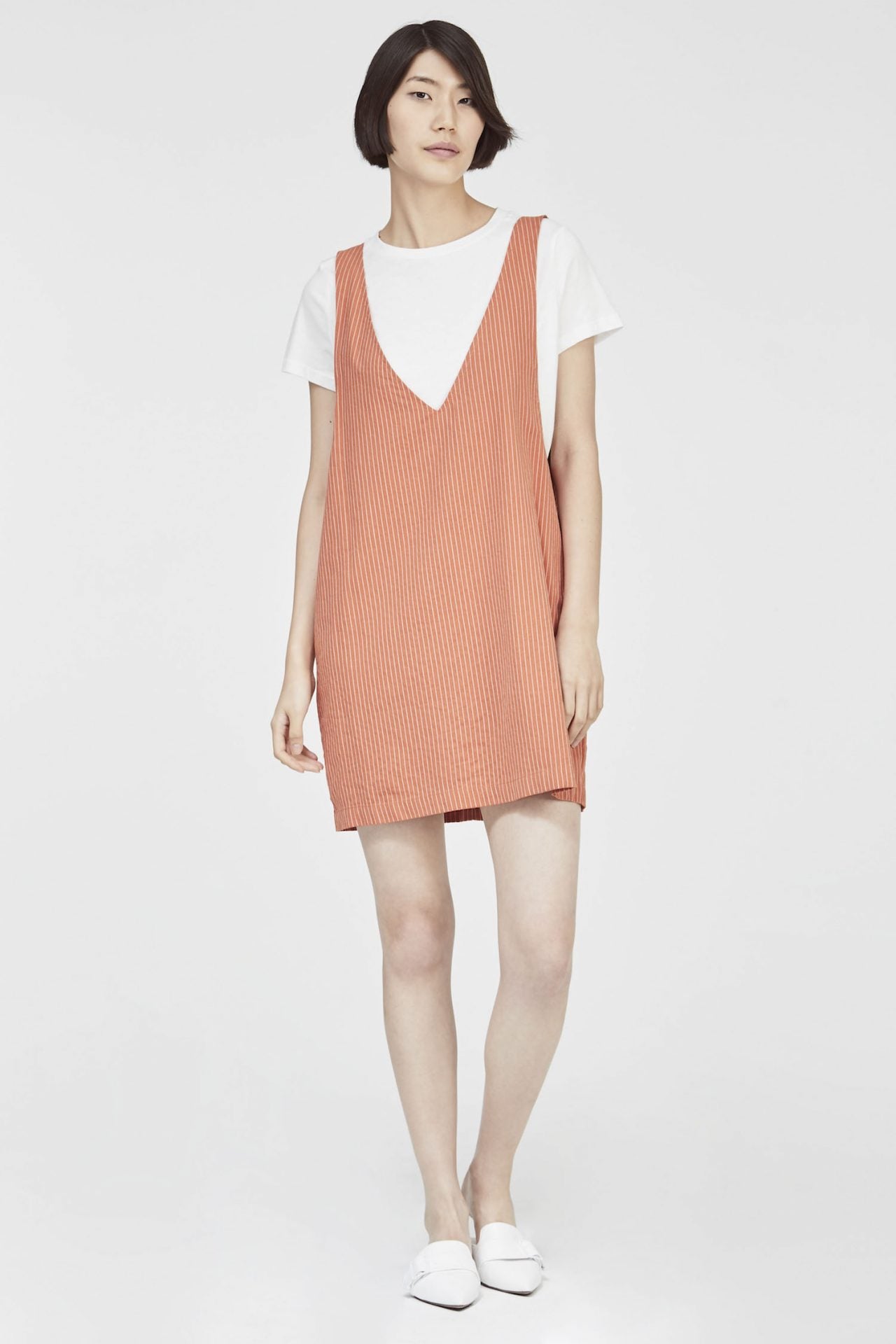 7439 PINAFORE DRESS BURNT ORANGE
