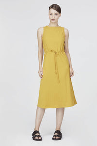 7481 mustard ribbed sleeveless dress