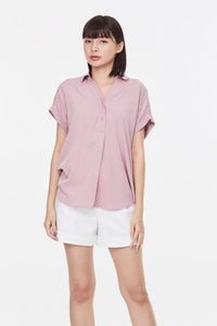 8511 pink front button top